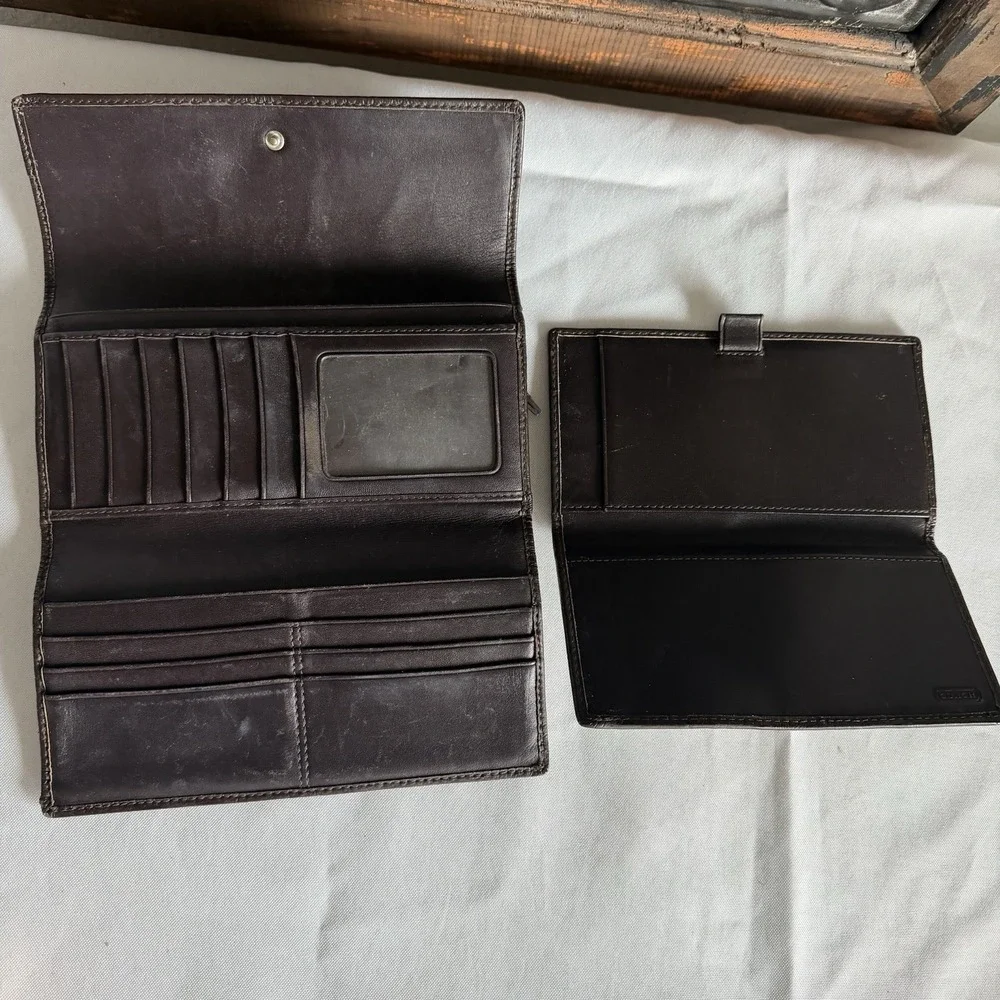 Coach Ashley Signature Jacquard Trifold Wallet W/Checkbook Insert Y2K Vintage